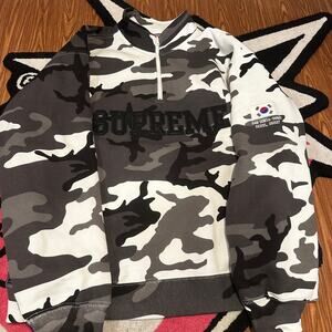 Supreme Seoul Shop Flag Half Zip Pullover – Snow Camo – Size XL – New